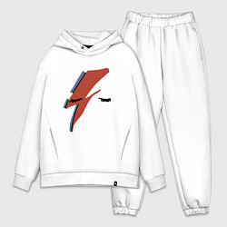 Мужской костюм оверсайз Дэвид Боуи - молния, цвет: белый