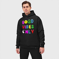 Мужской костюм оверсайз Good vibes only, цвет: черный — фото 2