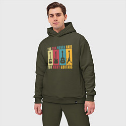 Мужской костюм оверсайз Гитар не бывает много, цвет: хаки — фото 2