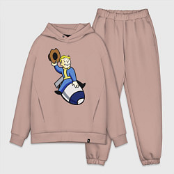Мужской костюм оверсайз Vault boy - bomb rider, цвет: пыльно-розовый