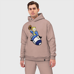 Мужской костюм оверсайз Vault boy - bomb rider, цвет: пыльно-розовый — фото 2