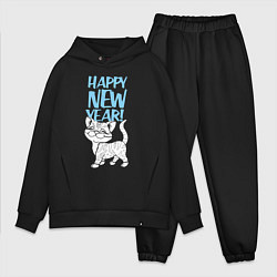 Мужской костюм оверсайз Happy new year - kitten, цвет: черный