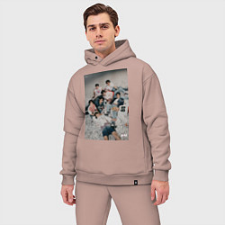 Мужской костюм оверсайз Stray Kids Maxident, цвет: пыльно-розовый — фото 2