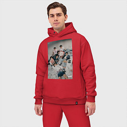 Мужской костюм оверсайз Stray Kids Maxident, цвет: красный — фото 2