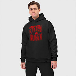 Мужской костюм оверсайз System of a Down ретро стиль, цвет: черный — фото 2