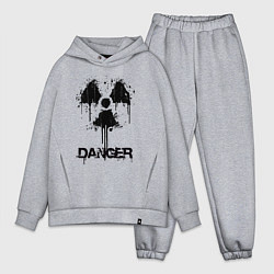 Мужской костюм оверсайз Danger radiation symbol, цвет: меланж