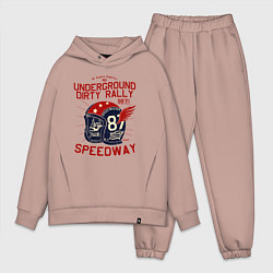 Мужской костюм оверсайз Шлем мотоциклиста с крыльями