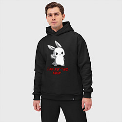 Мужской костюм оверсайз Я чертовски занят, цвет: черный — фото 2