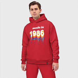 Мужской костюм оверсайз Made in 1986 liquid art, цвет: красный — фото 2