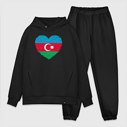 Мужской костюм оверсайз Сердце Азербайджана, цвет: черный
