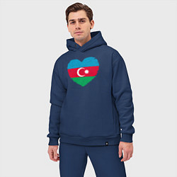 Мужской костюм оверсайз Сердце Азербайджана, цвет: тёмно-синий — фото 2