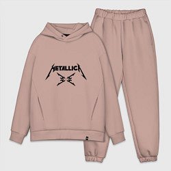 Мужской костюм оверсайз Metallica, цвет: пыльно-розовый