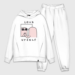 Мужской костюм оверсайз Ketnipz - love urself, цвет: белый
