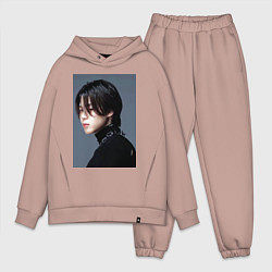 Мужской костюм оверсайз Dark side Jimin, цвет: пыльно-розовый