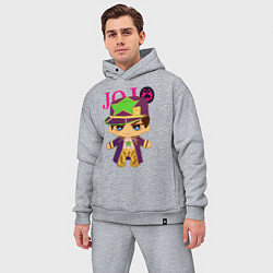 Мужской костюм оверсайз Little Jotaro Cujo - JoJo Bizarre Adventure, цвет: меланж — фото 2