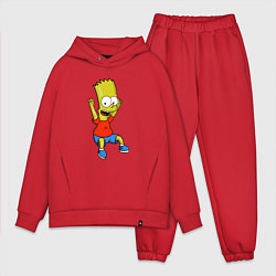 Мужской костюм оверсайз Барт прыгает, цвет: красный