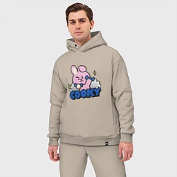 Мужской костюм оверсайз Cooky BT21 Jungkook, цвет: миндальный — фото 2