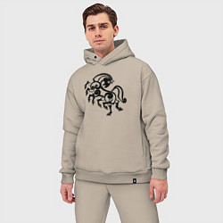 Мужской костюм оверсайз Слейпнир конь бога Одина, цвет: миндальный — фото 2