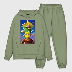 Мужской костюм оверсайз Bart Simpson - neural network - fantasy - art, цвет: авокадо