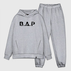 Мужской костюм оверсайз B A P black logo, цвет: меланж