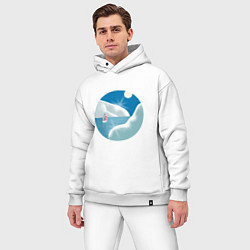 Мужской костюм оверсайз Кораблик во льдах, цвет: белый — фото 2