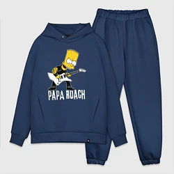 Мужской костюм оверсайз Papa Roach Барт Симпсон рокер, цвет: тёмно-синий