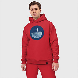 Мужской костюм оверсайз Космонавт с газонокосилкой, цвет: красный — фото 2