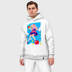 Мужской костюм оверсайз Аниме девочка с розовыми волосами, цвет: белый — фото 2