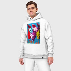 Мужской костюм оверсайз Энди Уорхол - поп-арт, цвет: белый — фото 2