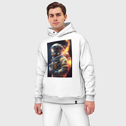 Мужской костюм оверсайз Астронавт покоряющий просторы вселенной, цвет: белый — фото 2