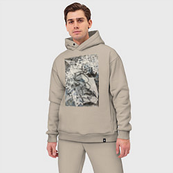 Мужской костюм оверсайз Абстракция небо, цвет: миндальный — фото 2