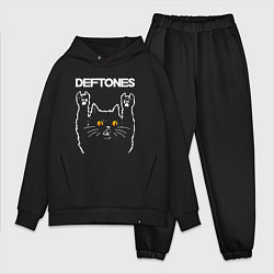 Мужской костюм оверсайз Deftones rock cat, цвет: черный