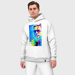 Мужской костюм оверсайз Brad Pitt - sketch - pop art, цвет: белый — фото 2