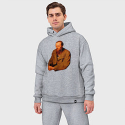 Мужской костюм оверсайз Ф Достоевский, цвет: меланж — фото 2