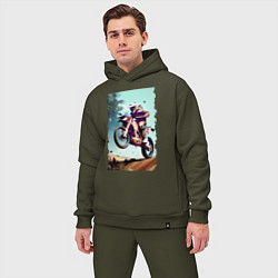 Мужской костюм оверсайз Мотокросс - экстрим, цвет: хаки — фото 2