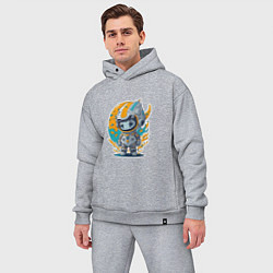 Мужской костюм оверсайз Маленький инопланетянин, цвет: меланж — фото 2