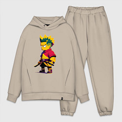 Мужской костюм оверсайз Bart Simpson samurai - neural network, цвет: миндальный