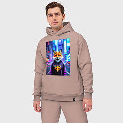 Мужской костюм оверсайз Fox in New York - urban style, цвет: пыльно-розовый — фото 2