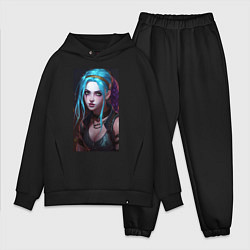 Мужской костюм оверсайз Fantasy Jinx Arcane League of Legends, цвет: черный