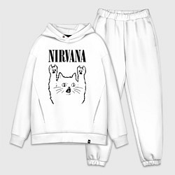 Мужской костюм оверсайз Nirvana - rock cat, цвет: белый