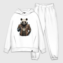 Мужской костюм оверсайз Крутая панда, цвет: белый