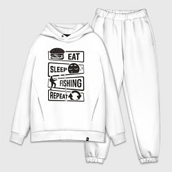 Мужской костюм оверсайз Eat sleep fishing repeat