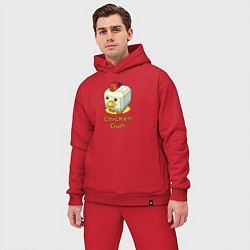 Мужской костюм оверсайз Chicken Gun: цыпленок, цвет: красный — фото 2