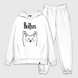 Мужской костюм оверсайз The Beatles - rock cat, цвет: белый