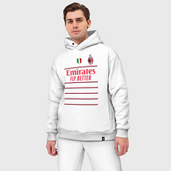 Мужской костюм оверсайз ФК Милан форма 2223 гостевая, цвет: белый — фото 2