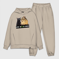 Мужской костюм оверсайз Черный и рыжий кот - Mood