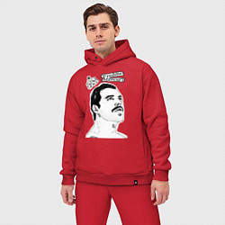 Мужской костюм оверсайз Freddie Mercury head, цвет: красный — фото 2