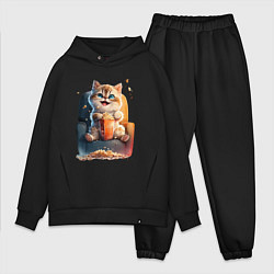 Мужской костюм оверсайз Веселый котик с попкорном