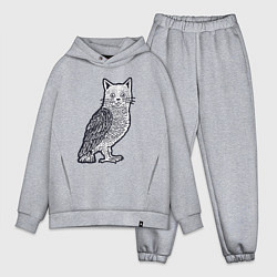 Мужской костюм оверсайз Кошка сова