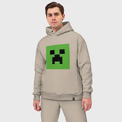 Мужской костюм оверсайз Minecraft creeper face, цвет: миндальный — фото 2